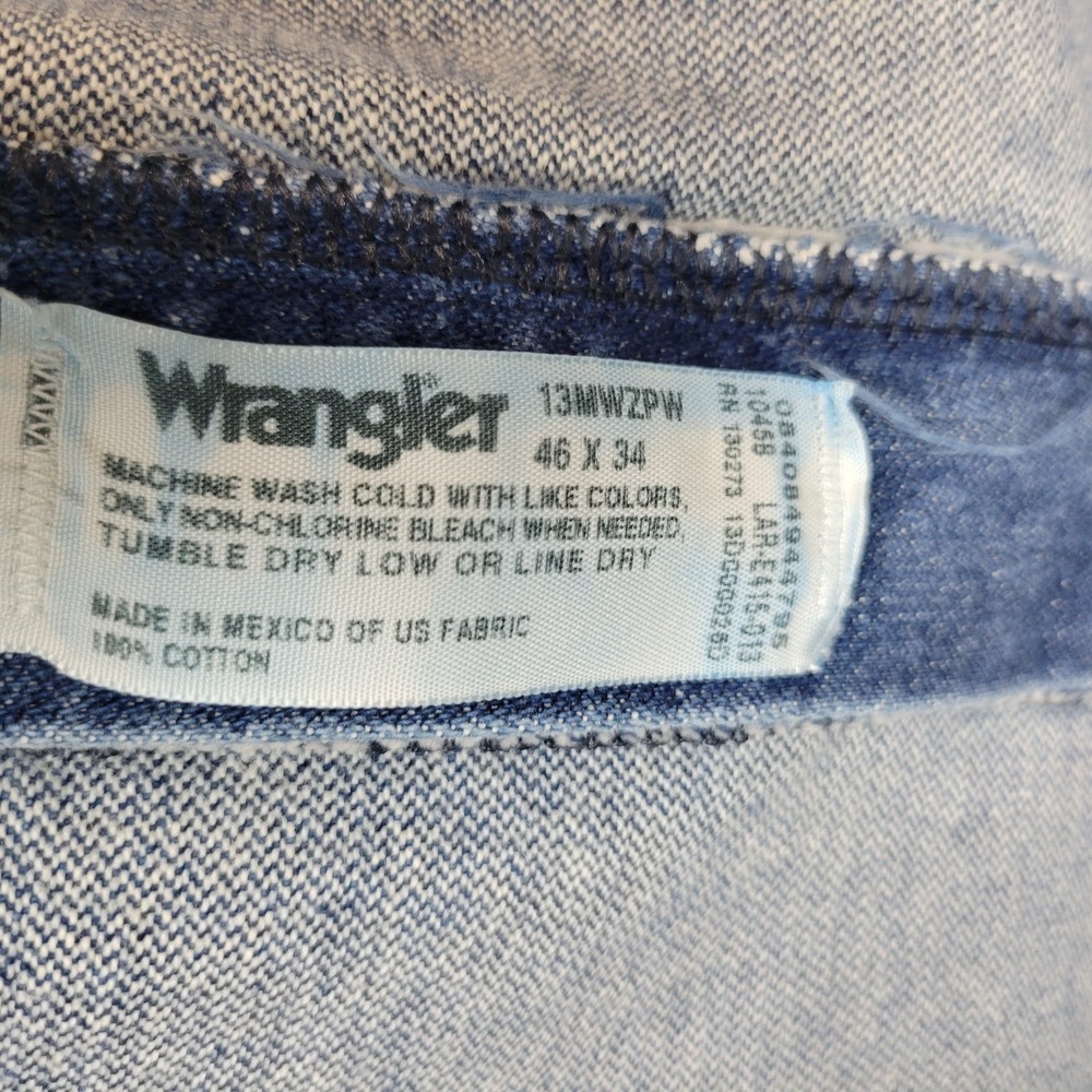 Wrangler Jeans 46x34 Blue Cowboy Straight Leg Americana Western Rodeo Country - Picture 11 of 11